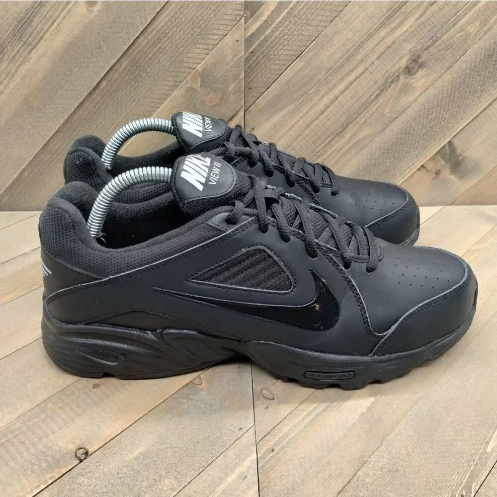 Nike View 3 Walking Shoes Womens Size 10 Triple Black Athletic Sneakers Walking_3